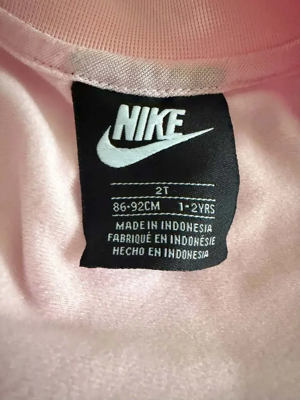 Nike Tracksuit Size 2T Pink Heart Tape Full Zip Jogger Set